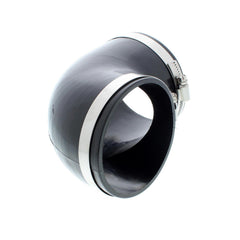 Spectre 9781 black 4-inch elbow close-up showing sturdy PVC construction.