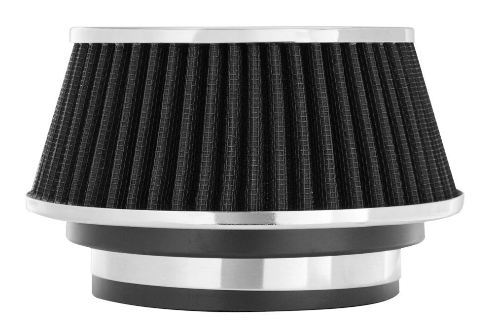 Spectre universal clamp-on air filter with round reverse taper for easy installation.