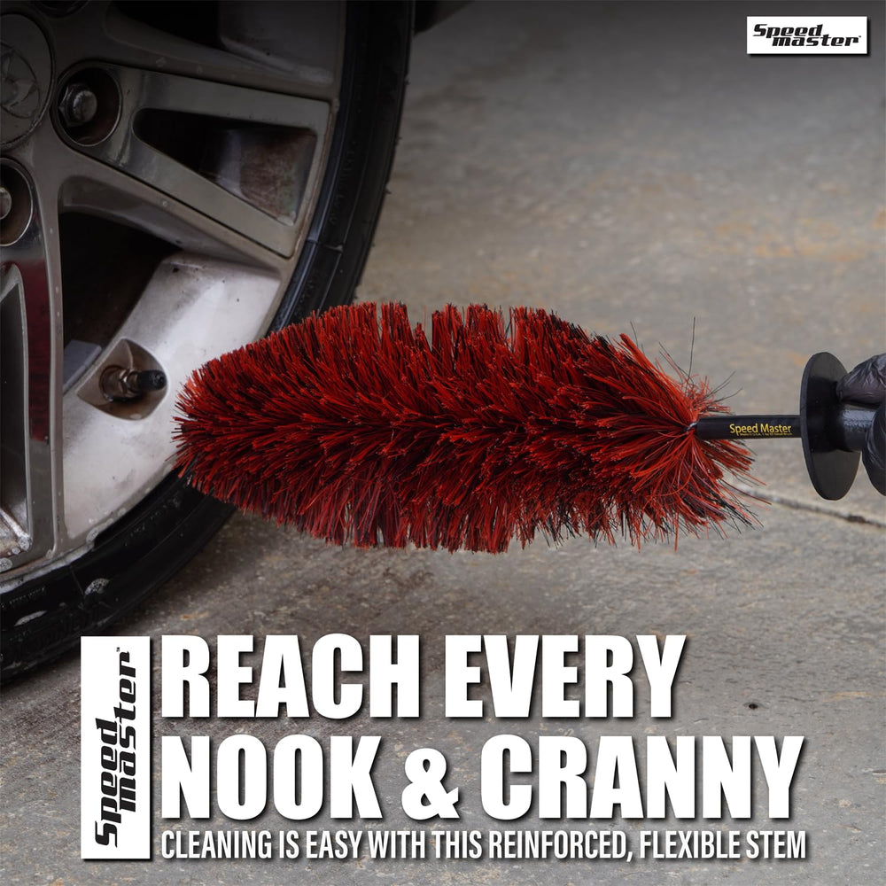 Speed Master Wheel Brush chemical resistant bristles stand up to detailing sessions.