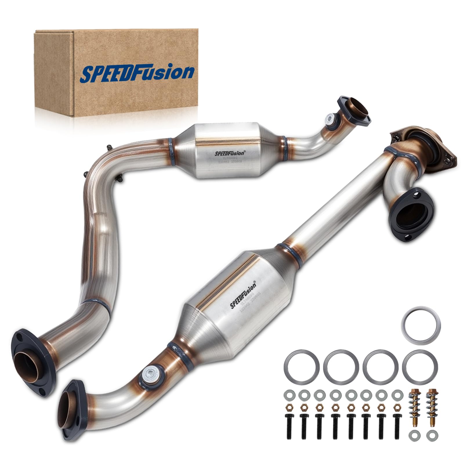 SPEEDFusion catalytic converter front view highlighting durable stainless steel body for 4Runner.