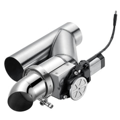 SPELAB electric exhaust cutout 3-inch valve with motor enables remote flow control.