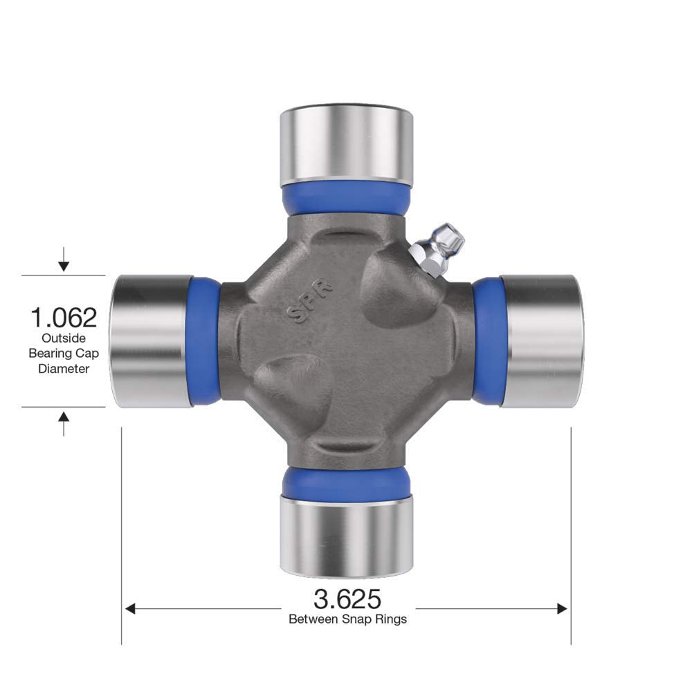 Spicer 1330 U-joint bearing cap diameter 1.062 inches for precise alignment.