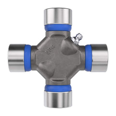 Spicer greaseable U-joint with snap rings for secure retention.