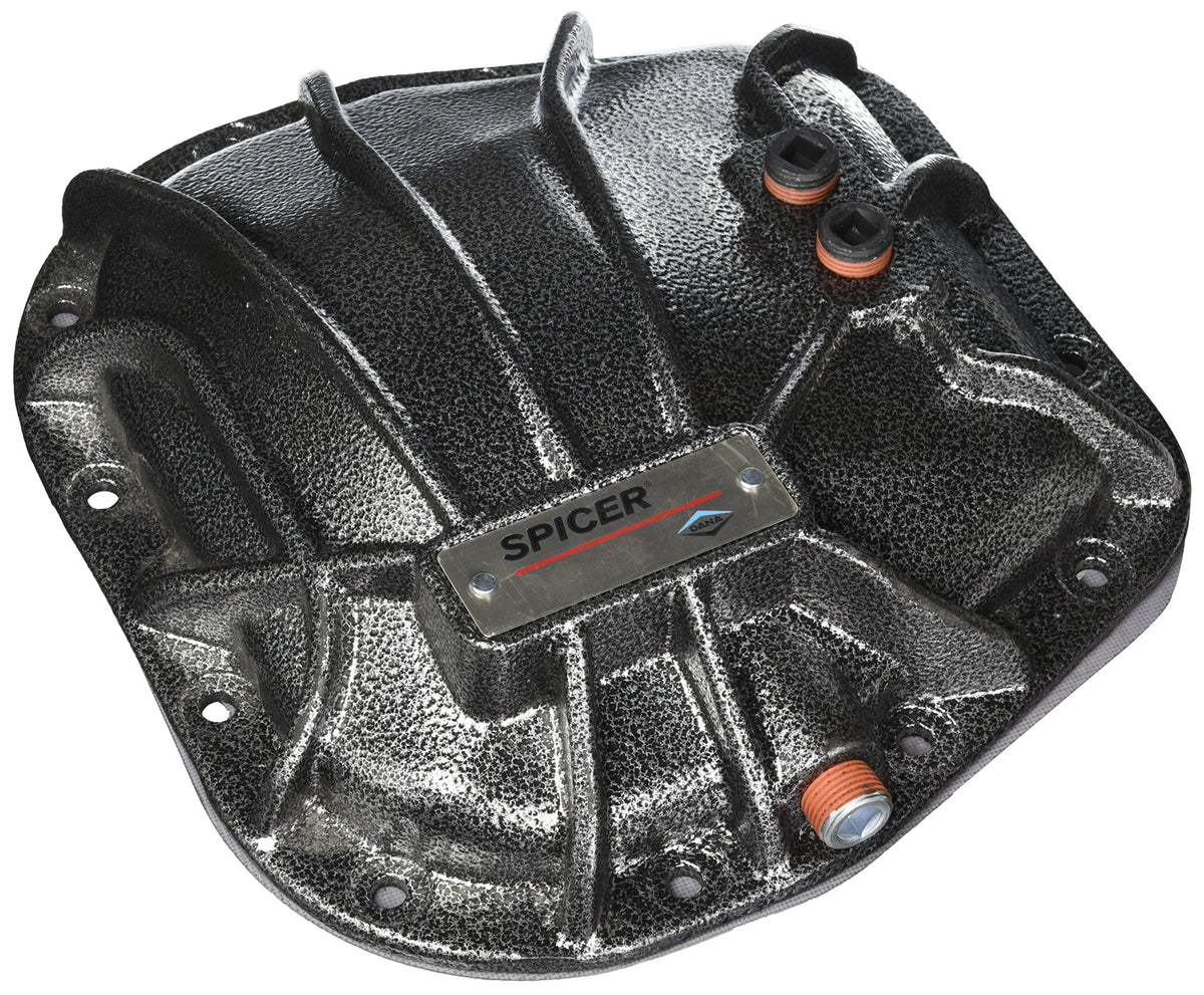 Spicer differential cover for Ford 9.75 axle, nodular iron durability for off-road protection.