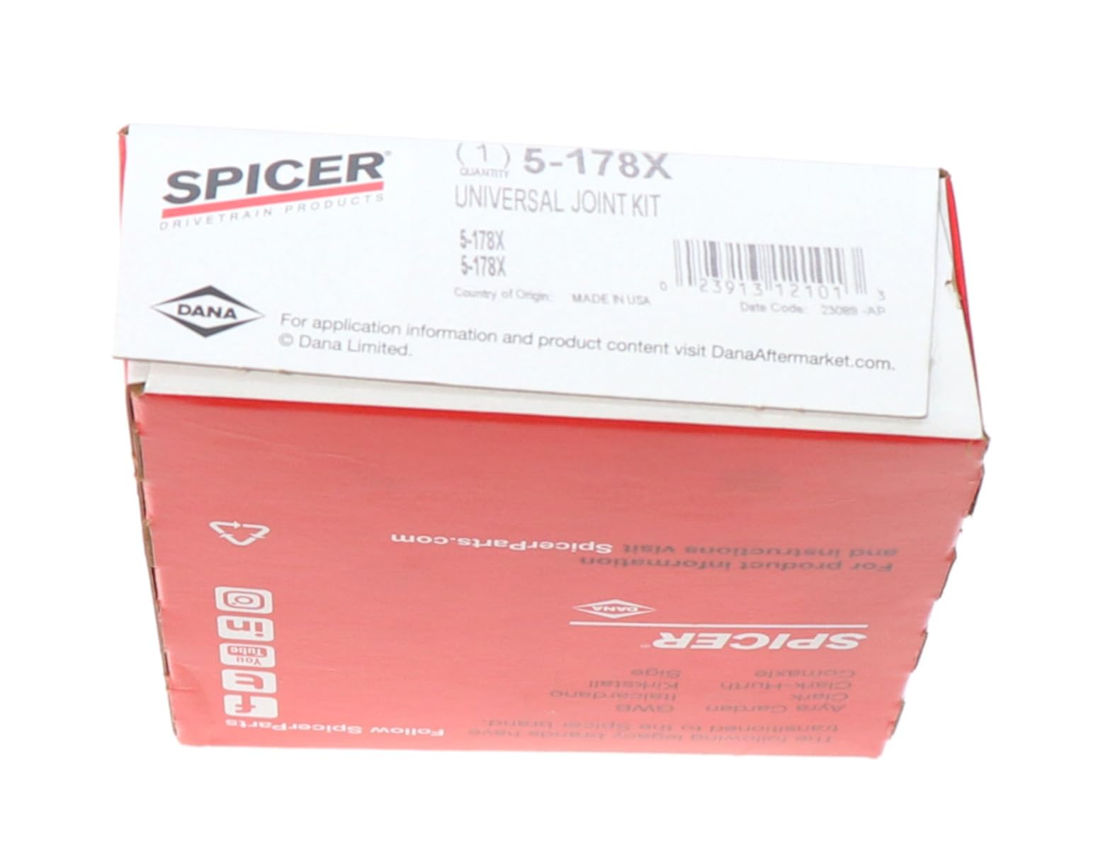 Spicer genuine OE replacement label on U-joint kit components