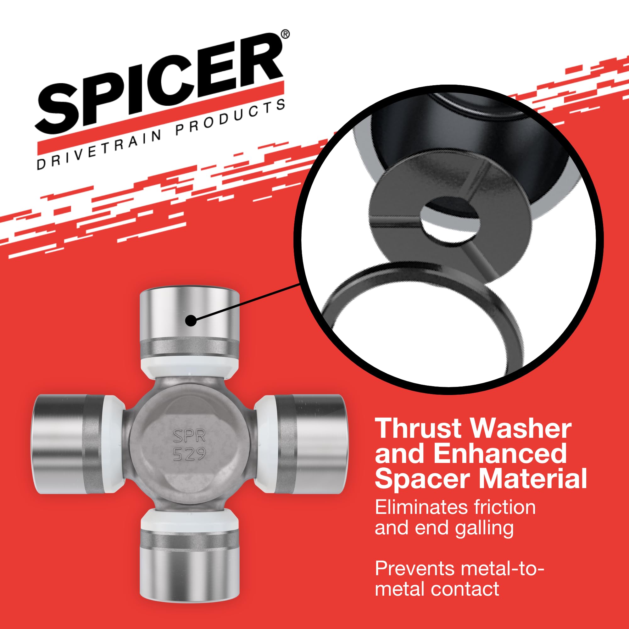 Spicer U-joint kit exploded view aids installation planning.