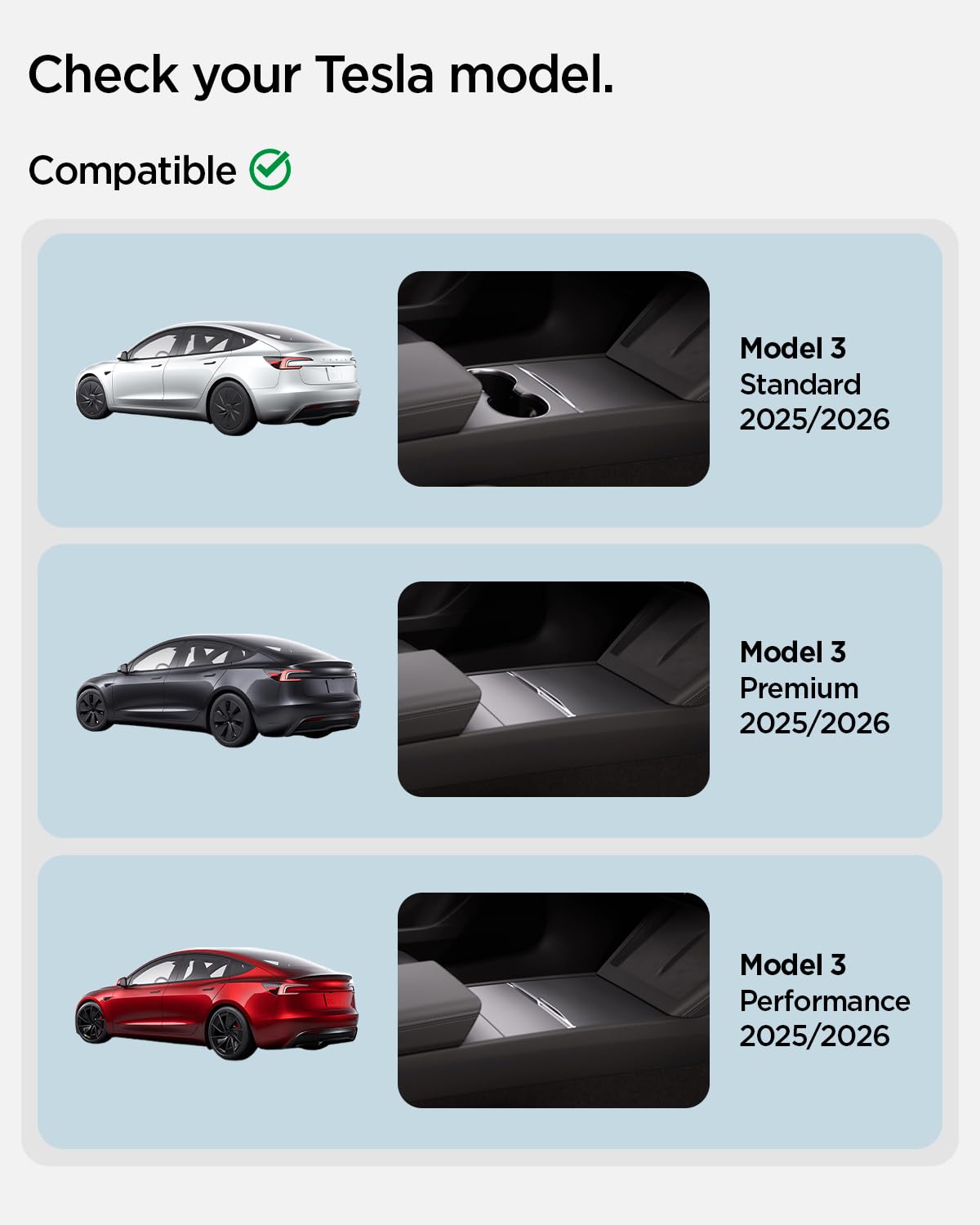 Close-up of built-in adhesive pad enabling tool-free installation on Model 3 Highland.