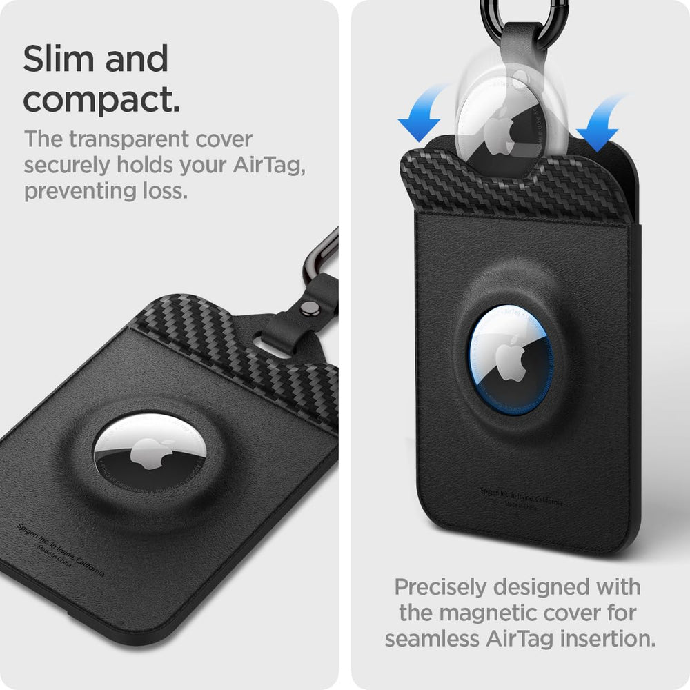 Spigen carabiner-clip-two-pack enables quick attachment to bags.