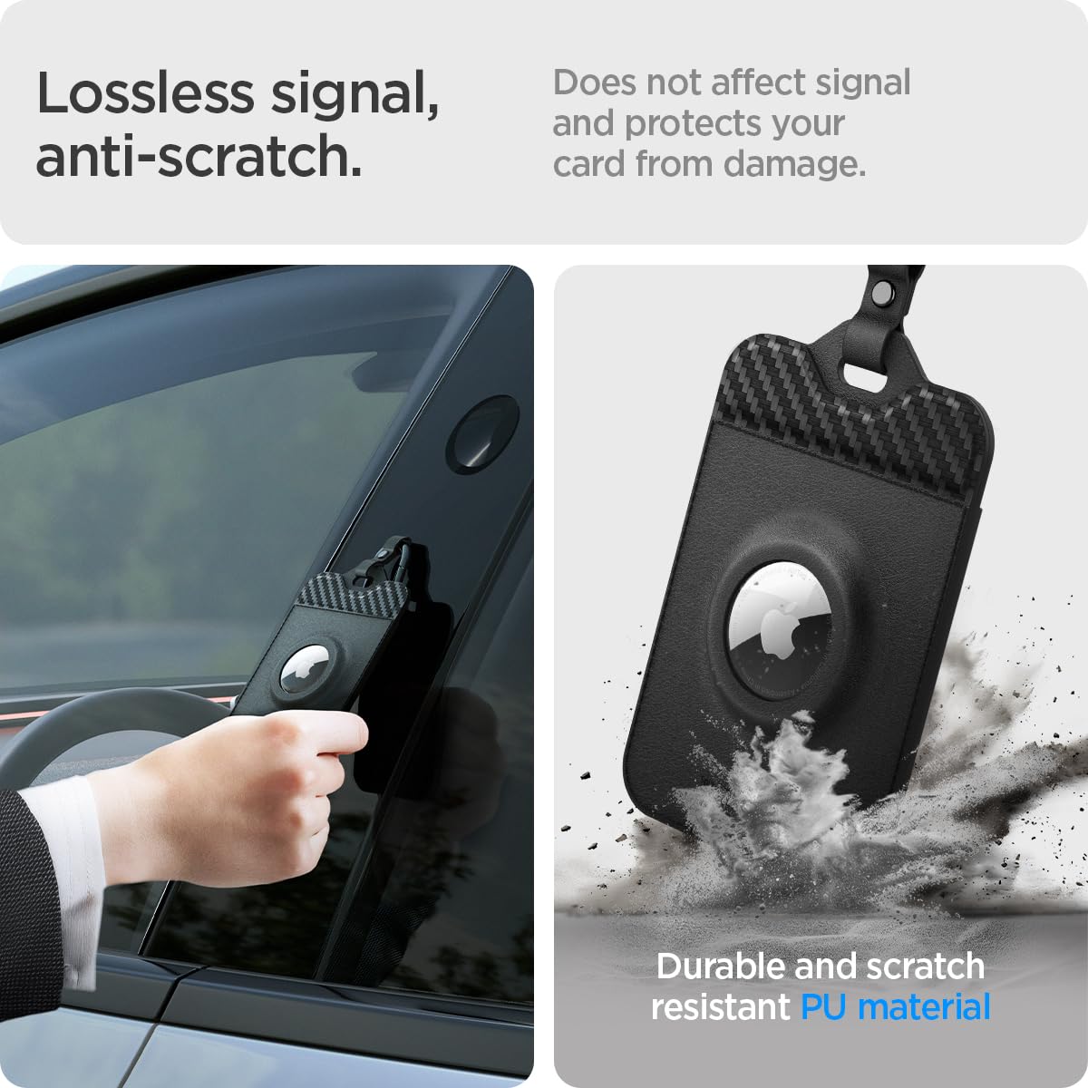 Spigen vegan-leather-scratch-resistant finish blends style with durability.