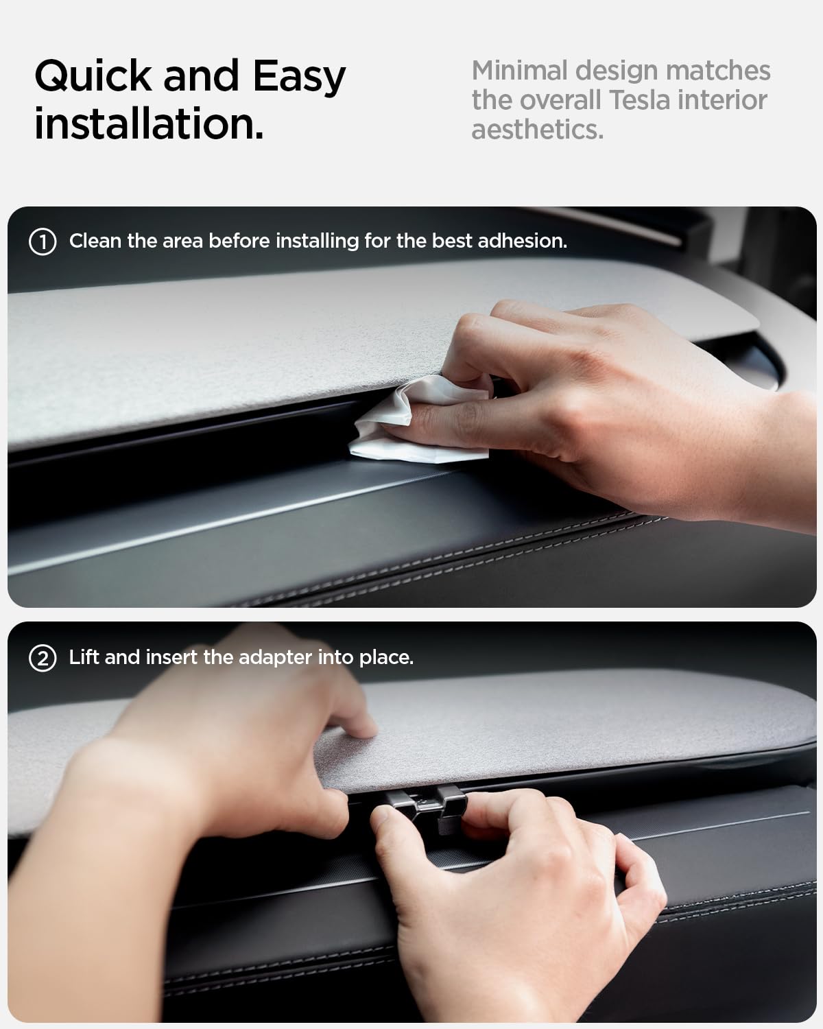 Spigen Air Freshener Adapter adds a clean, low-profile touch to Tesla interior.