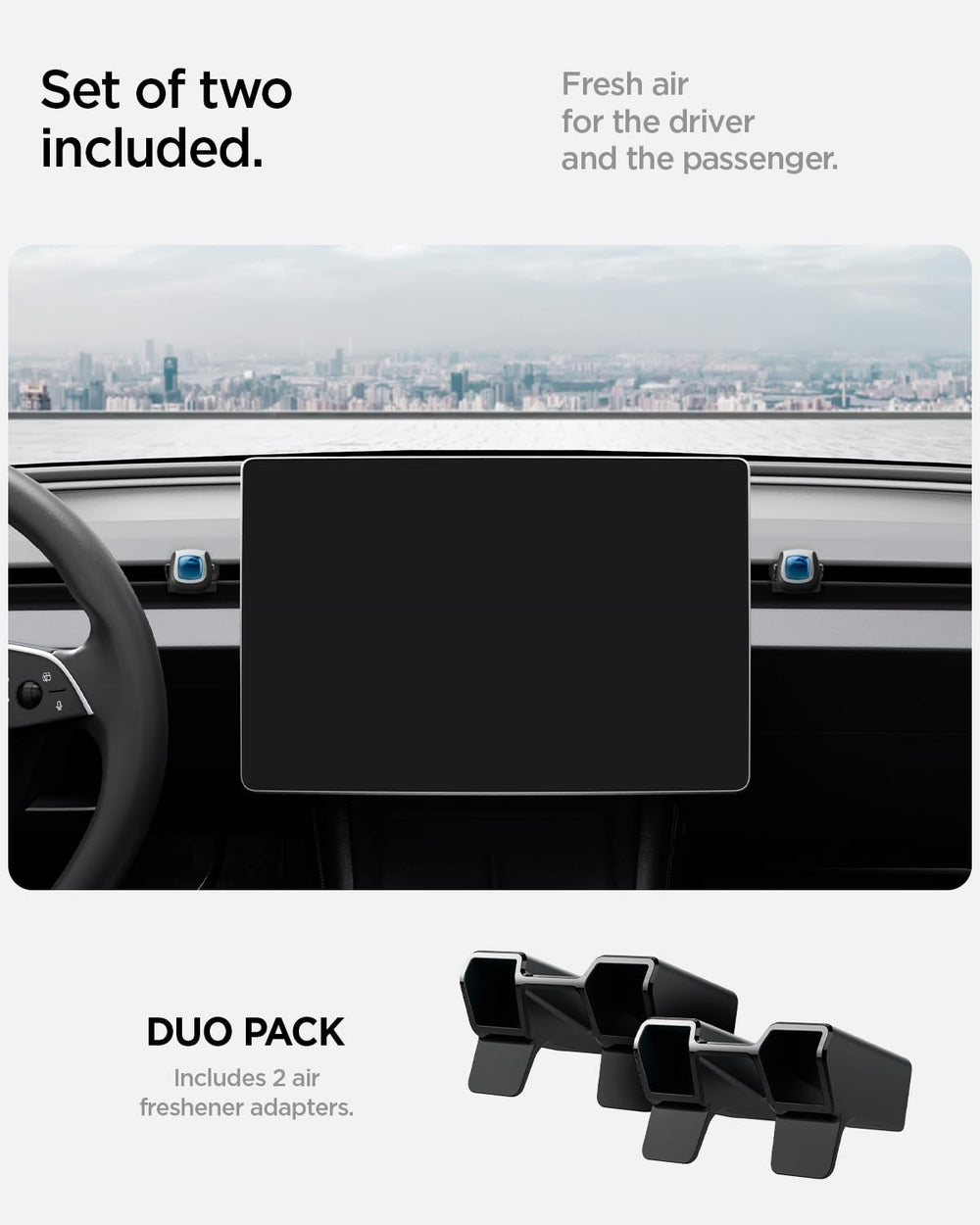 Spigen Air Freshener Adapter vent-fit keeps airflow unobstructed in high-performance interiors.