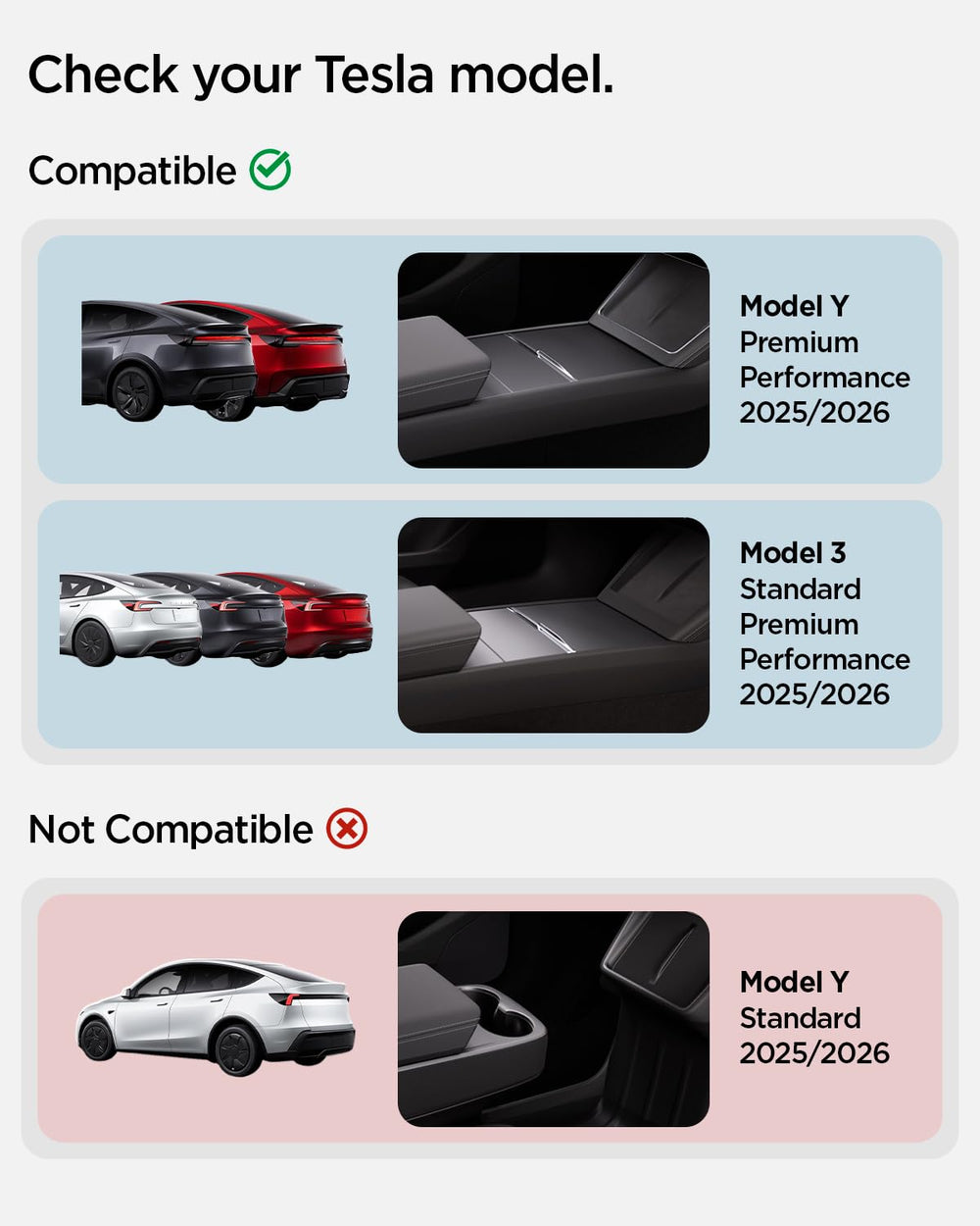 Spigen armrest organizer for Tesla Model Y Juniper keeps small items organized.