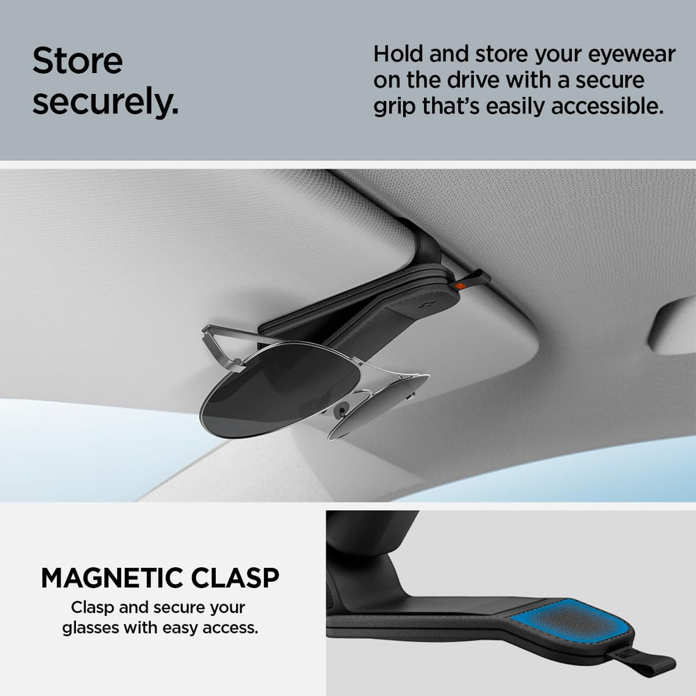 Spigen car visor accessory doubles as a ticket card clip to stay organized.