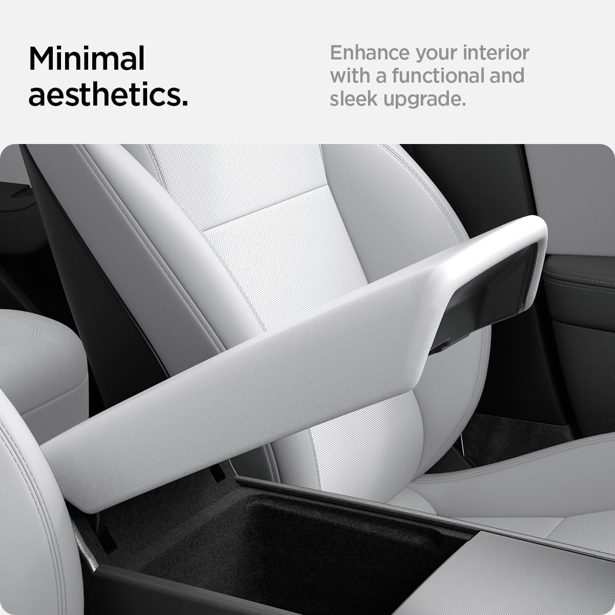 Spigen armrest cover installs easily in Tesla Model Y Juniper