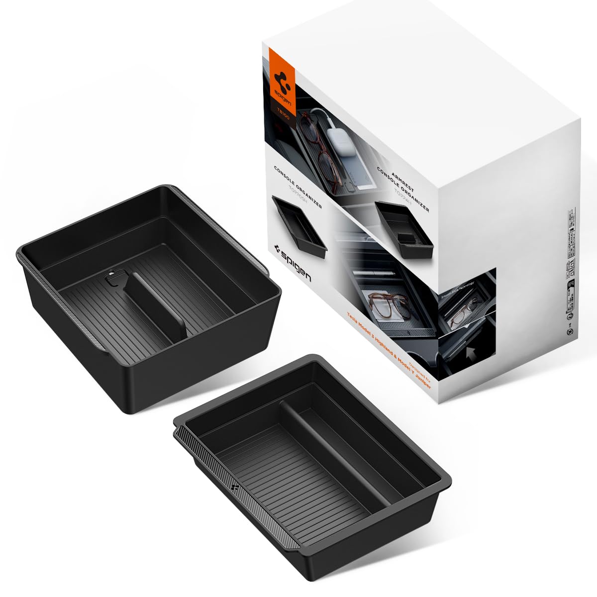 Spigen center console organizer for Tesla Model Y Juniper improves storage and reach.