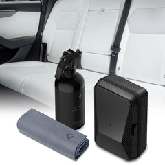 Spigen cleaner bottle for Tesla interiors; quick, eco-friendly interior refresh.
