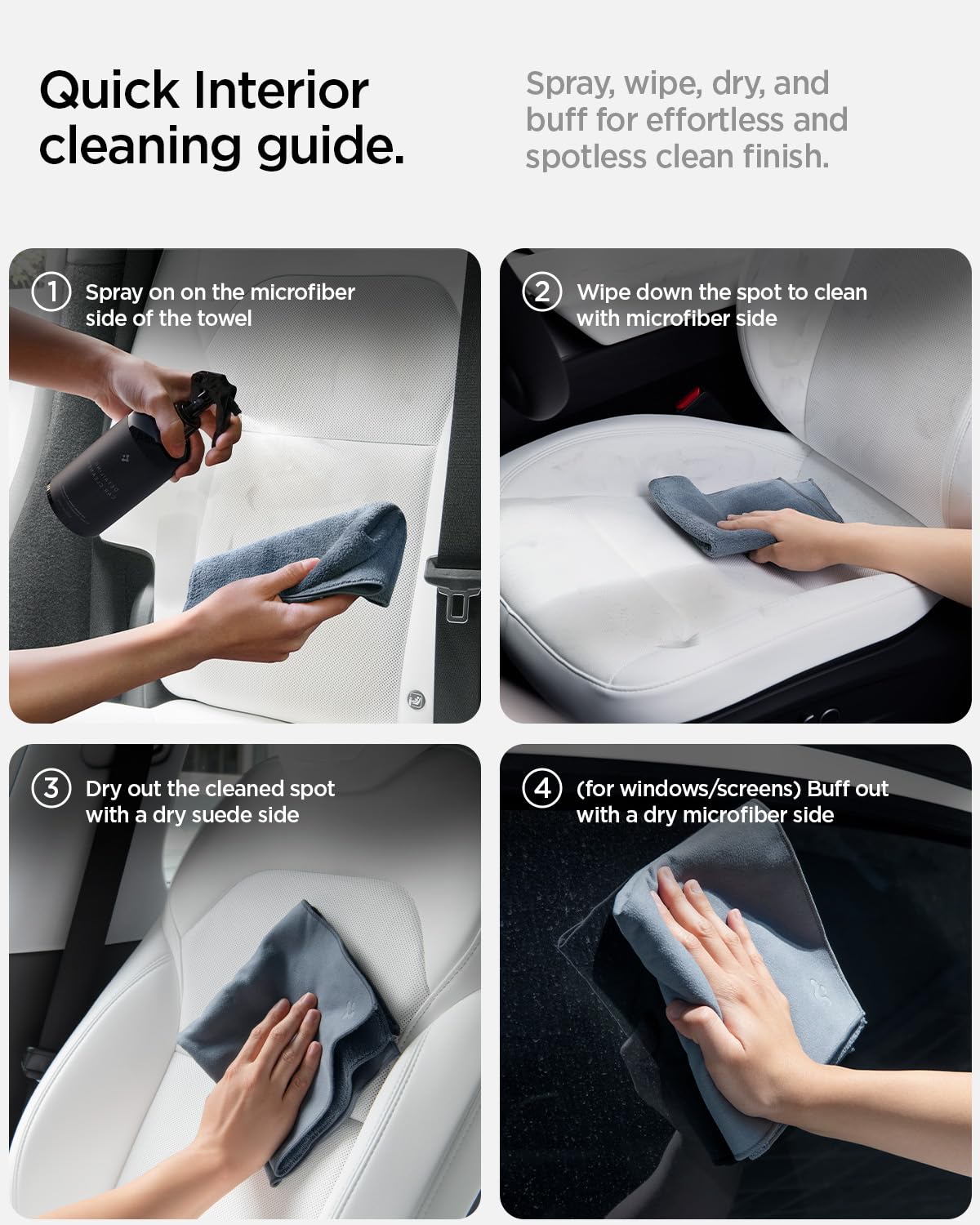 Spigen complete interior set enables fast, gentle interior maintenance.