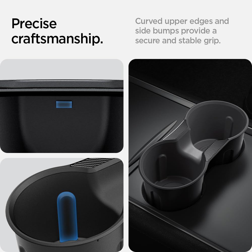Spigen compact design fits Tesla center console neatly