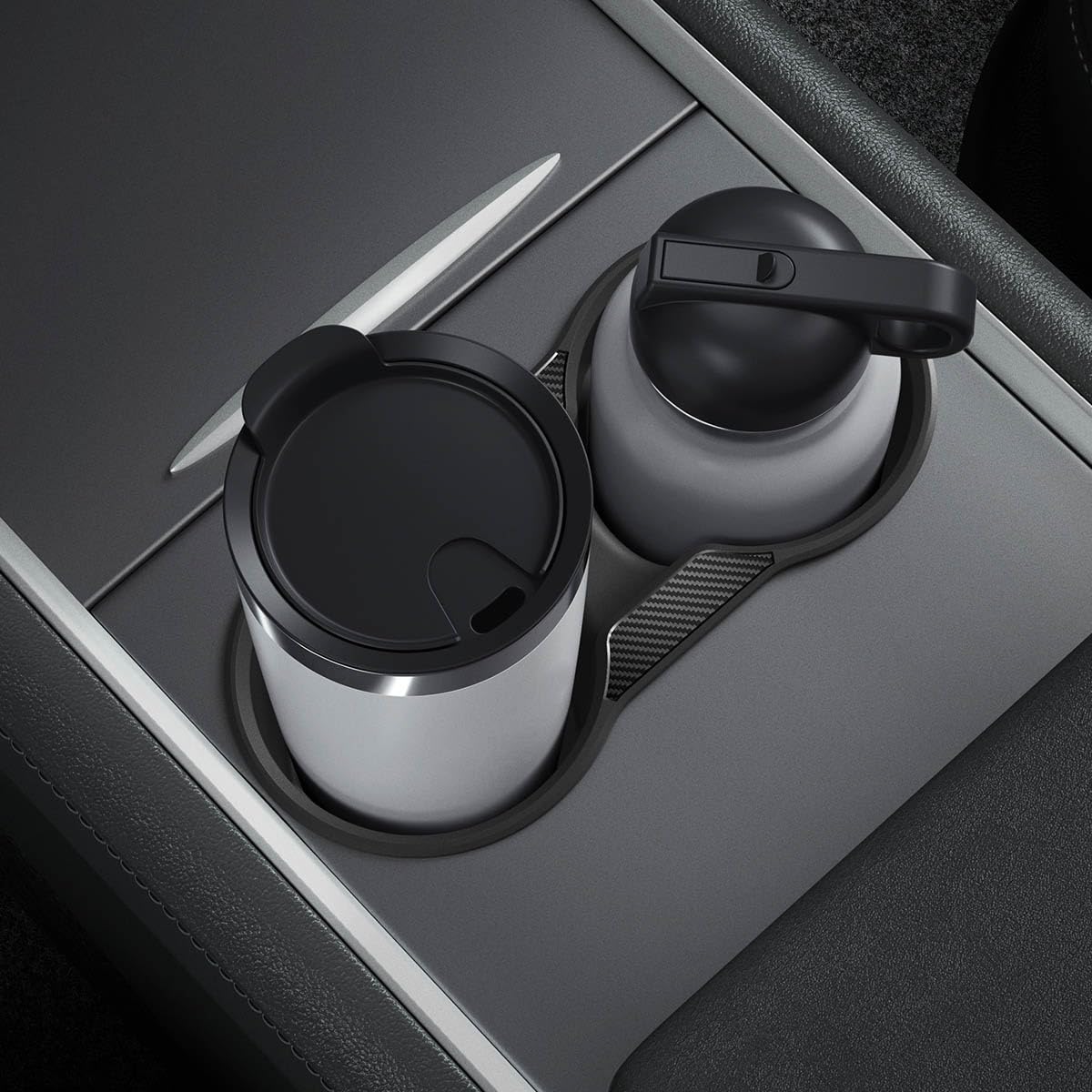 Spigen Model Y design details highlight carbon aesthetic