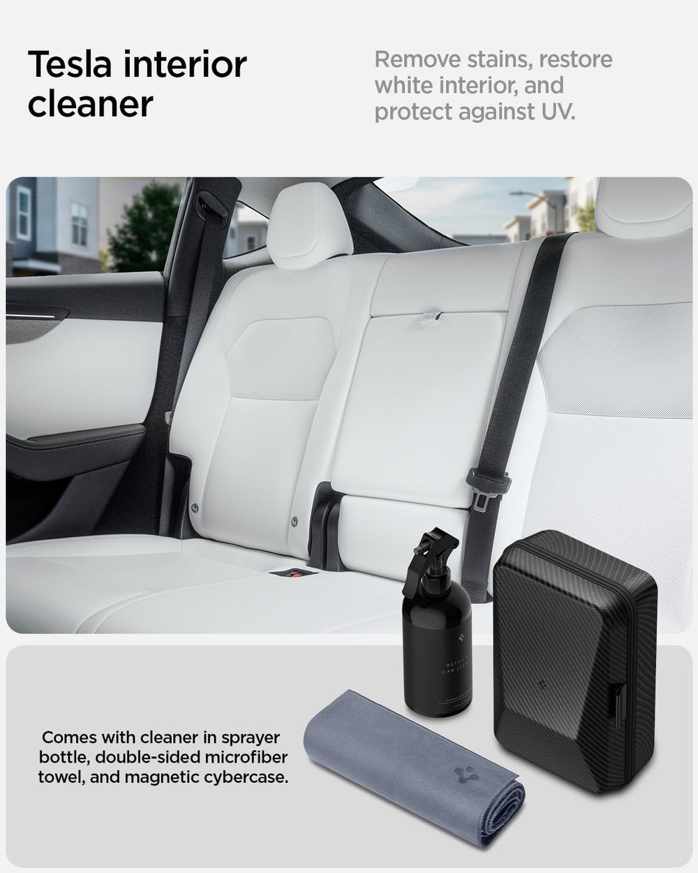 Spigen CyberCase magnetic closure; convenient, secure storage for car care.