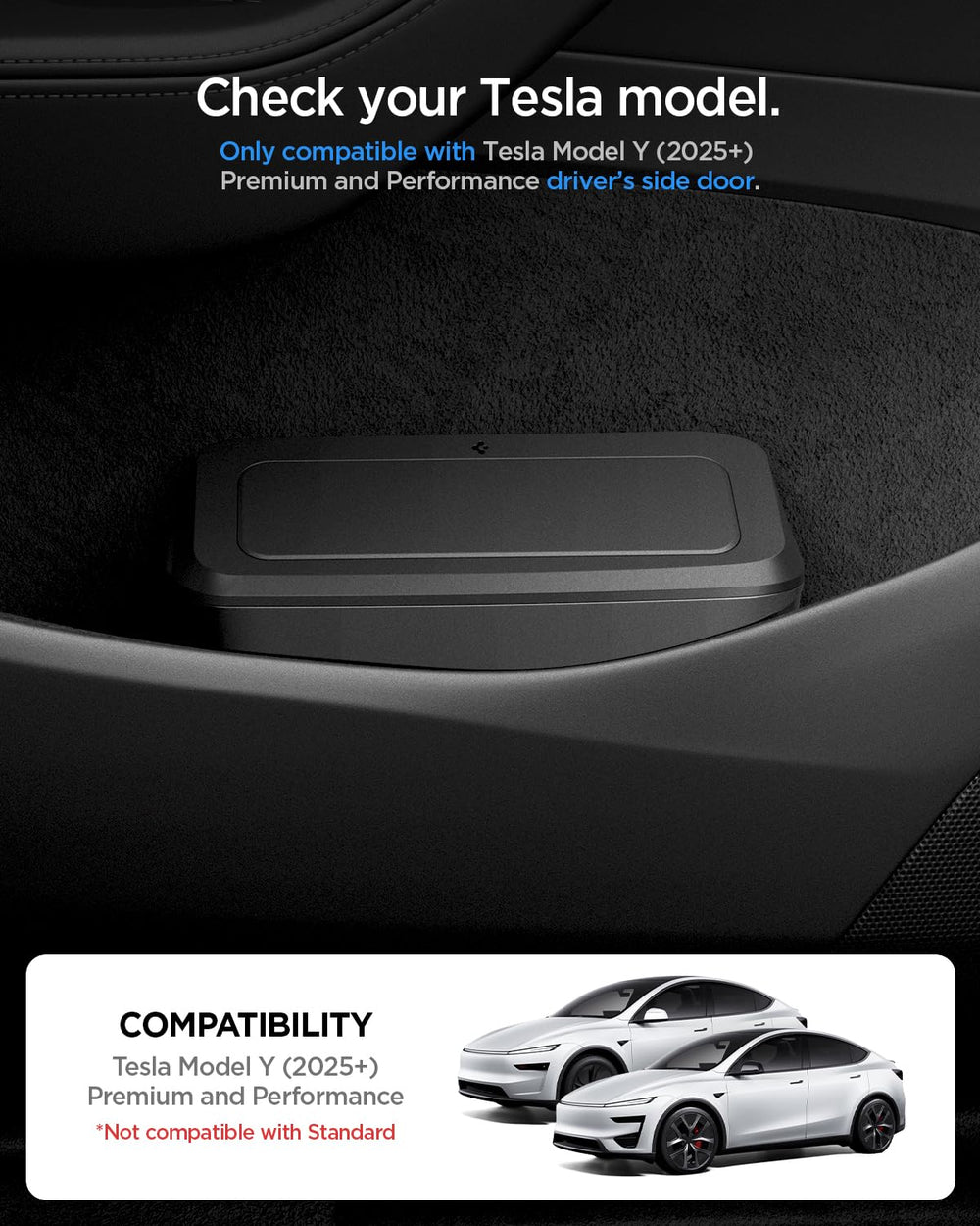 Spigen door-pocket-xl precise fit for 2025–2026 Model Y door panels.