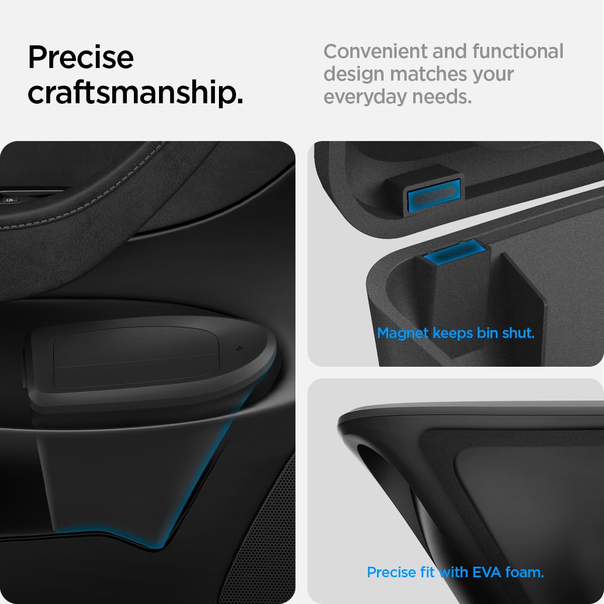 Driver-side pocket fit shows a precise custom fit.