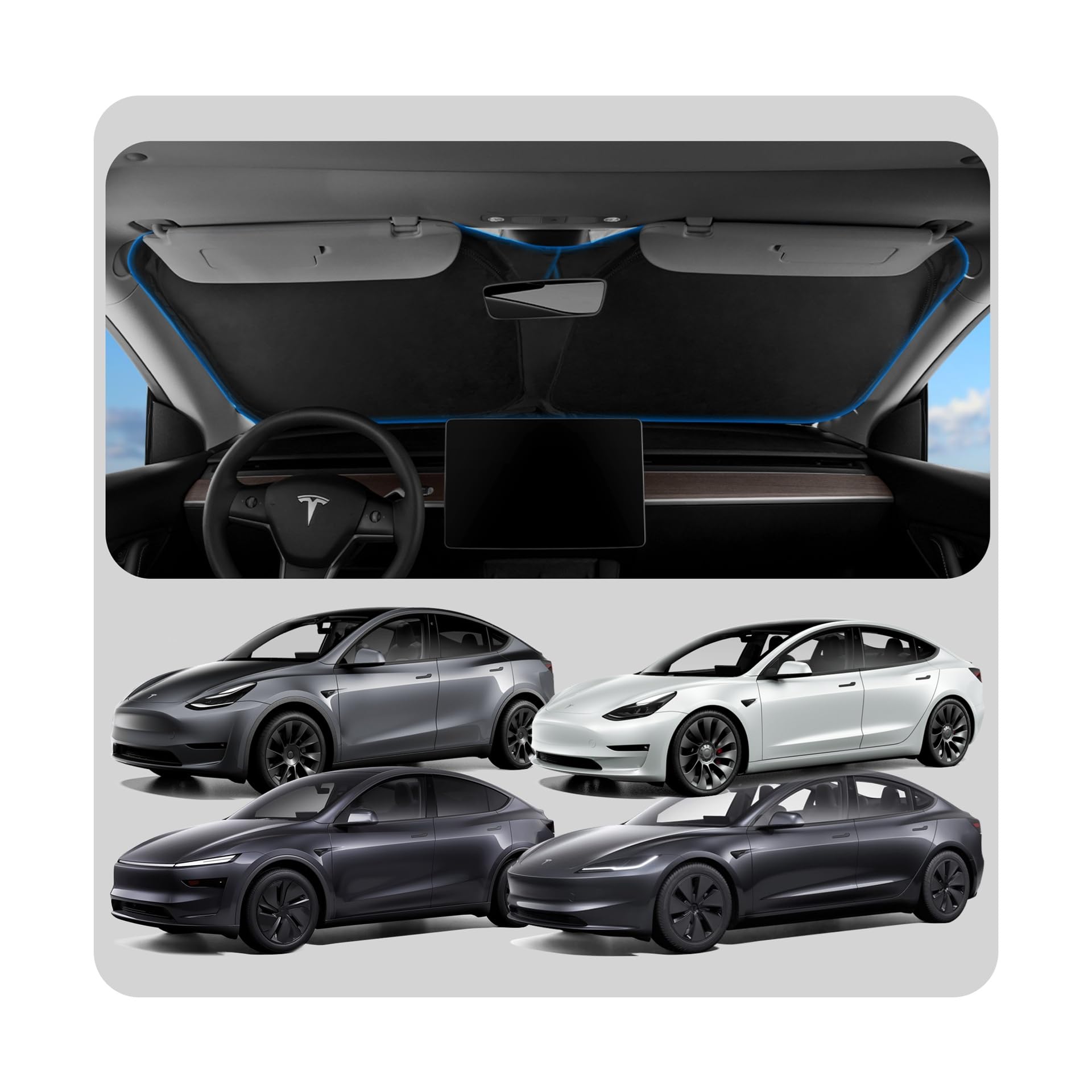 Spigen front windshield sunshade with easy installation protects the cabin from sun