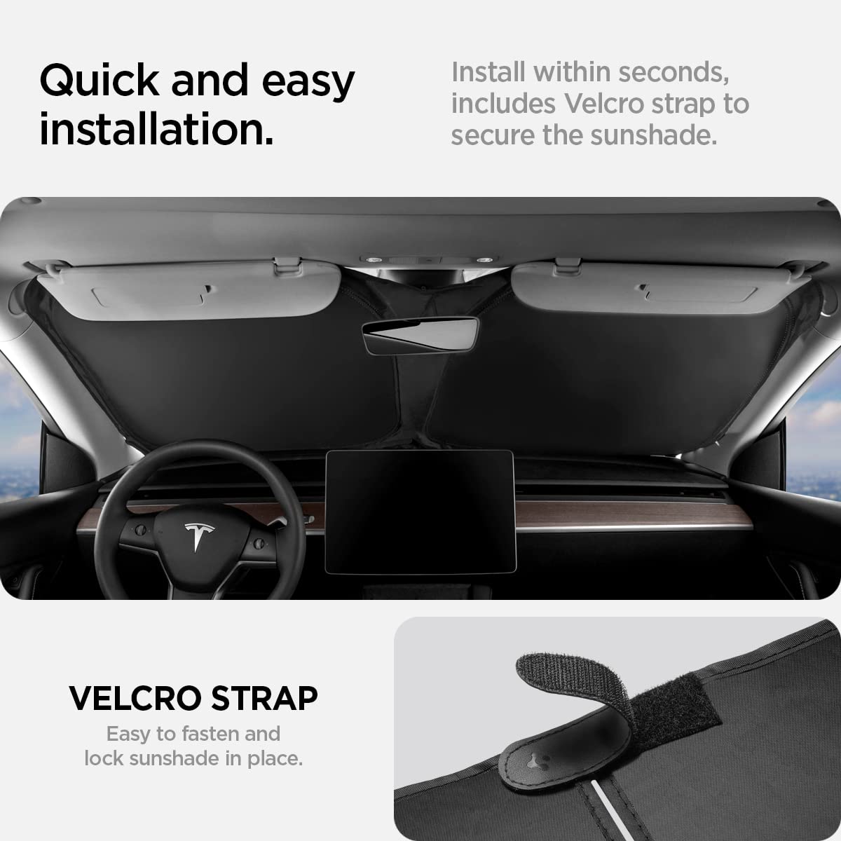 Spigen sunshade with durable storage case for easy transport