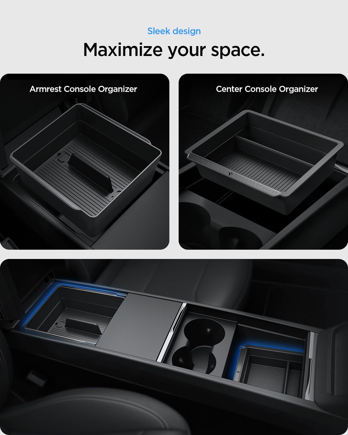 Spigen Intelligrip padding reduces noise and adds stability in the Tesla Model Y.