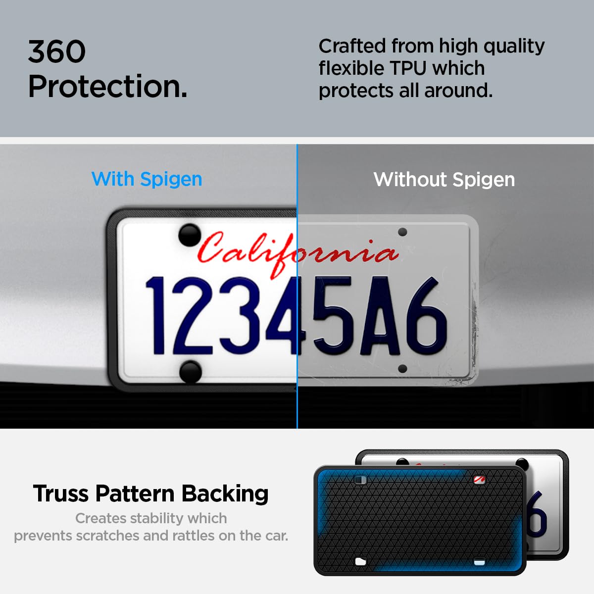 Spigen frame installed with screws and kit for quick, secure mounting
