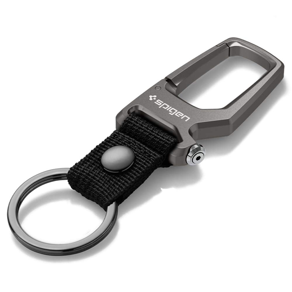 Spigen Life carabiner key ring clip with gunmetal finish for everyday key organization