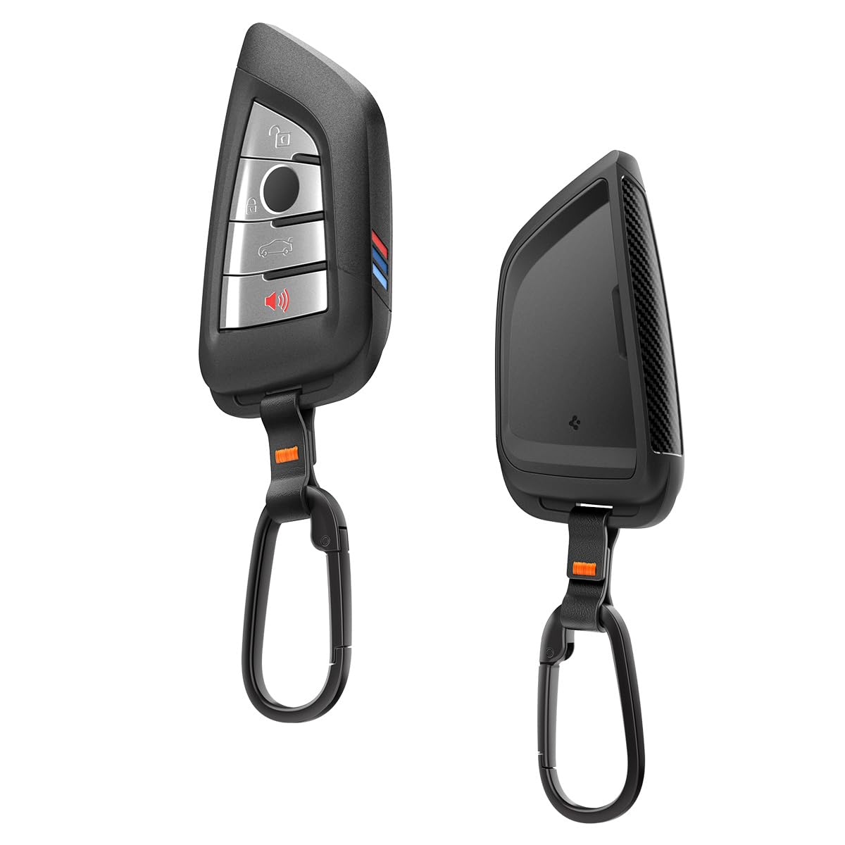 Spigen Light Slim cover with carbon accents protecting BMW G-series fob