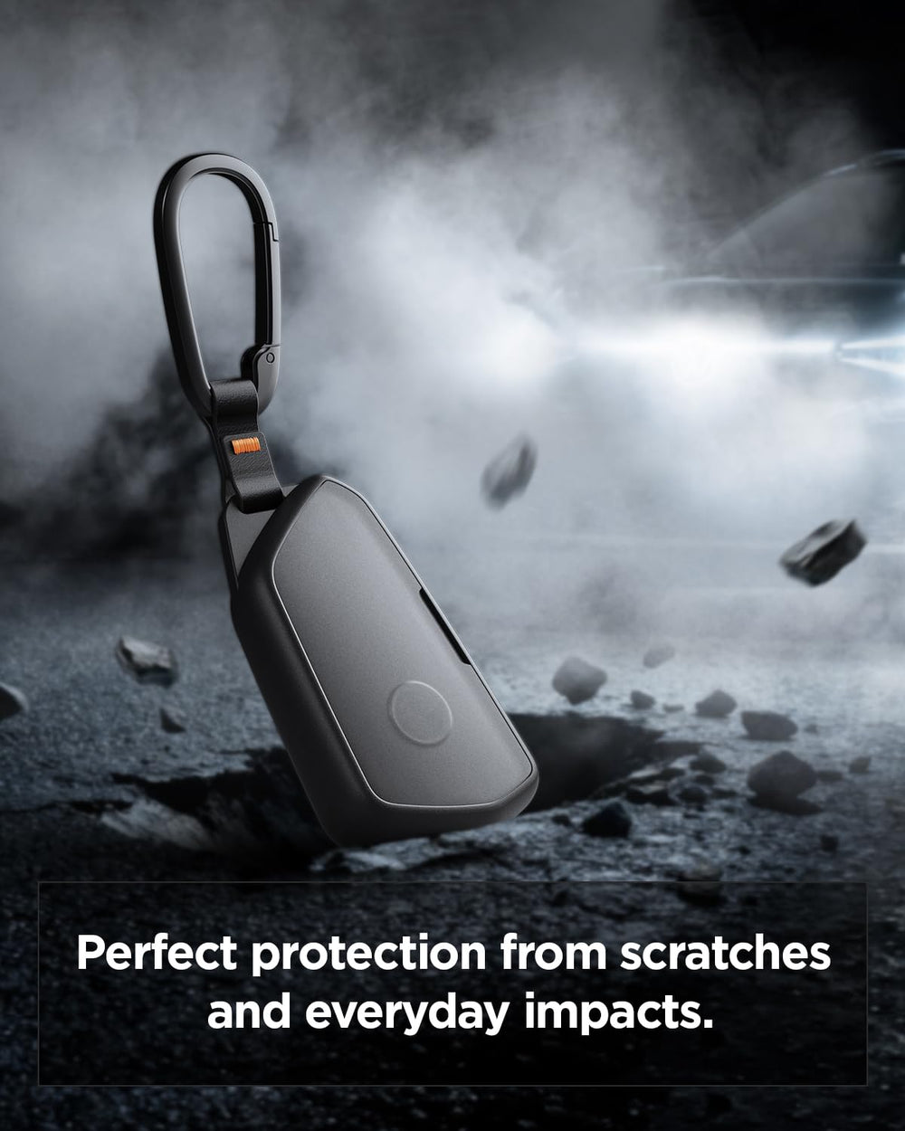 Spigen key fob cover on VW Tiguan; enhanced grip and durability.