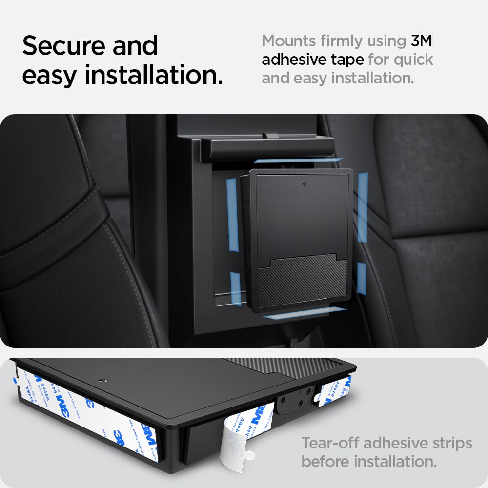 Spigen One-Tap Hidden Storage Box easy-install under armrest.