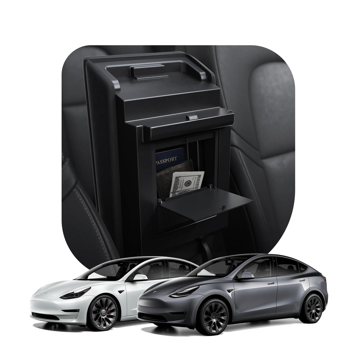 Spigen One-Tap Hidden Storage under-armrest keeps essentials within reach.