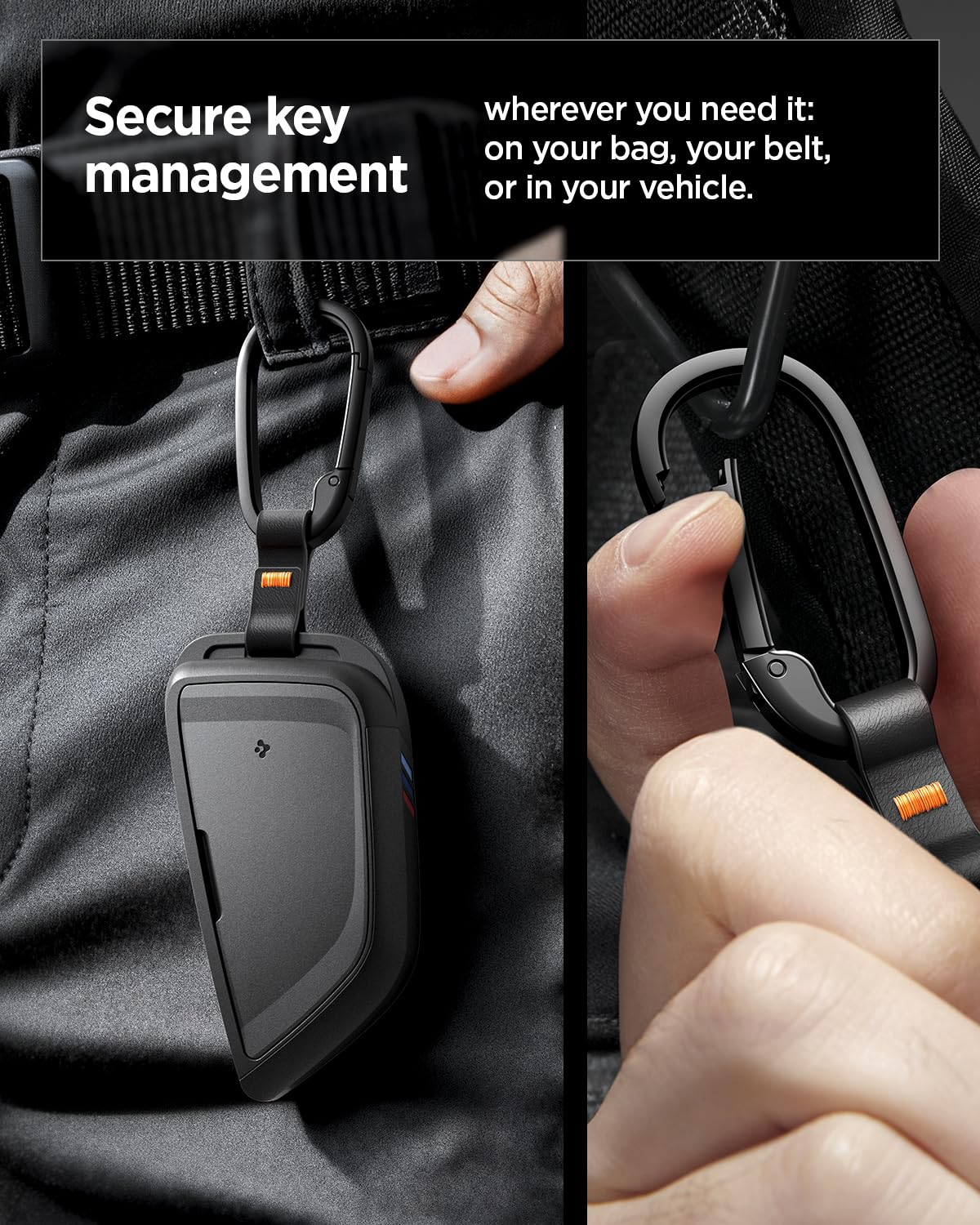 Spigen carabiner keeps keys organized and secure during daily use
