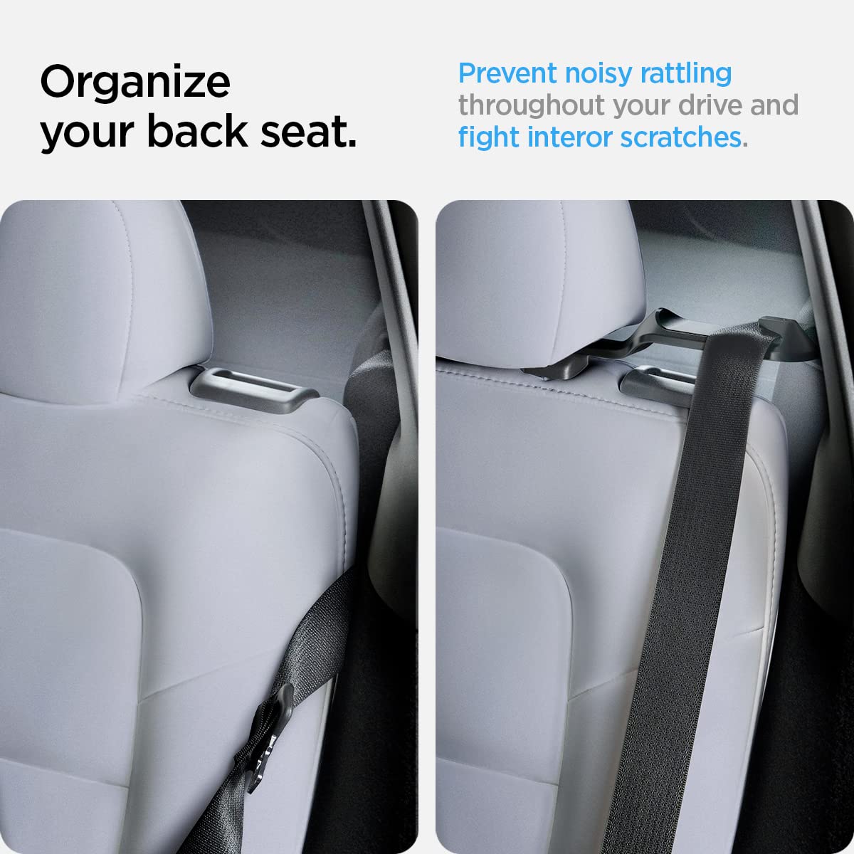 Quiet, secure buckle organization reduces rattle and protects side panels.