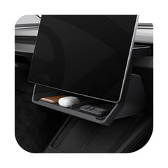 Spigen under-screen storage for Tesla Model Y Juniper barrier keeps items secure during drives