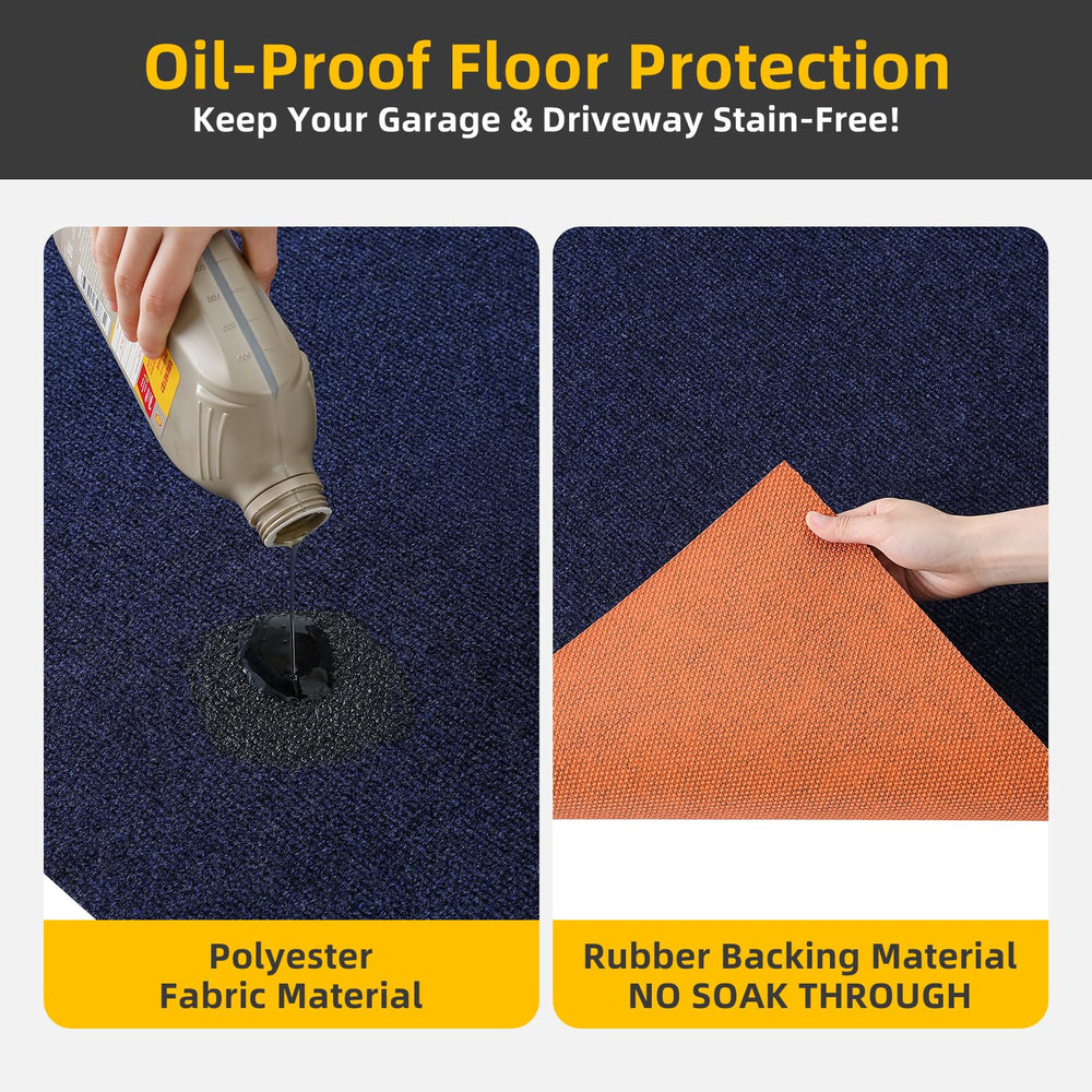 SpillShieldMC absorbent fibers capture oil quickly on garage floors