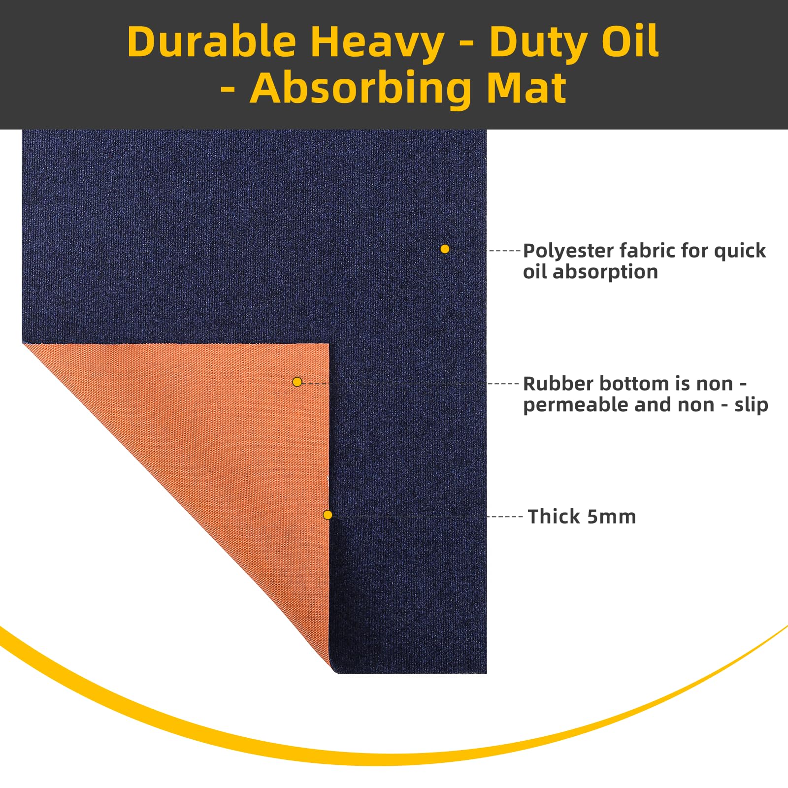 SpillShieldMC reinforced rubber backing provides durable, leak-proof protection