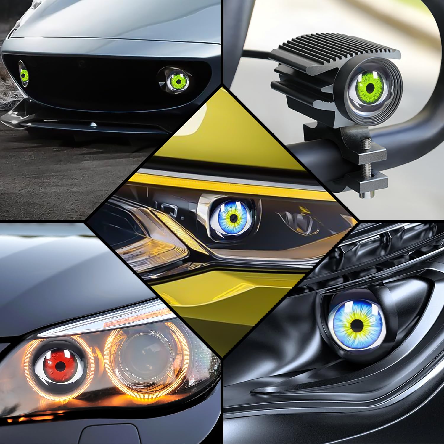 SPNANMA demon eye headlights complete kit with two lights and remote.