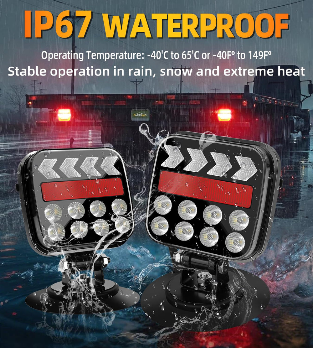 Wireless signal reaches up to 100 feet for safer towing.