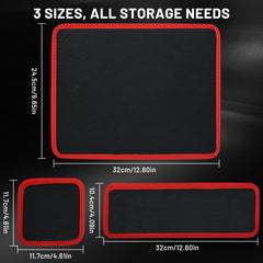 Spongiduits magnetic pad 12.6x4 inches used on a hood for organization.