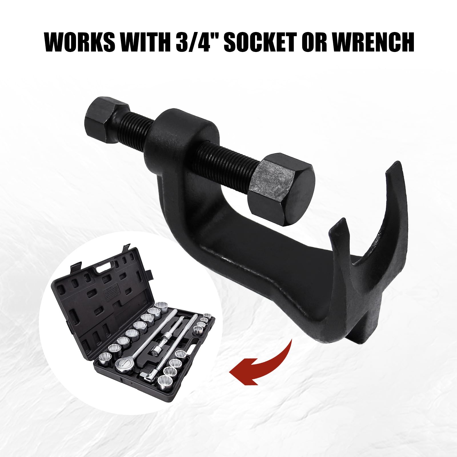 Sporacingrts ball joint separator easy operation with removable nut for quick release.