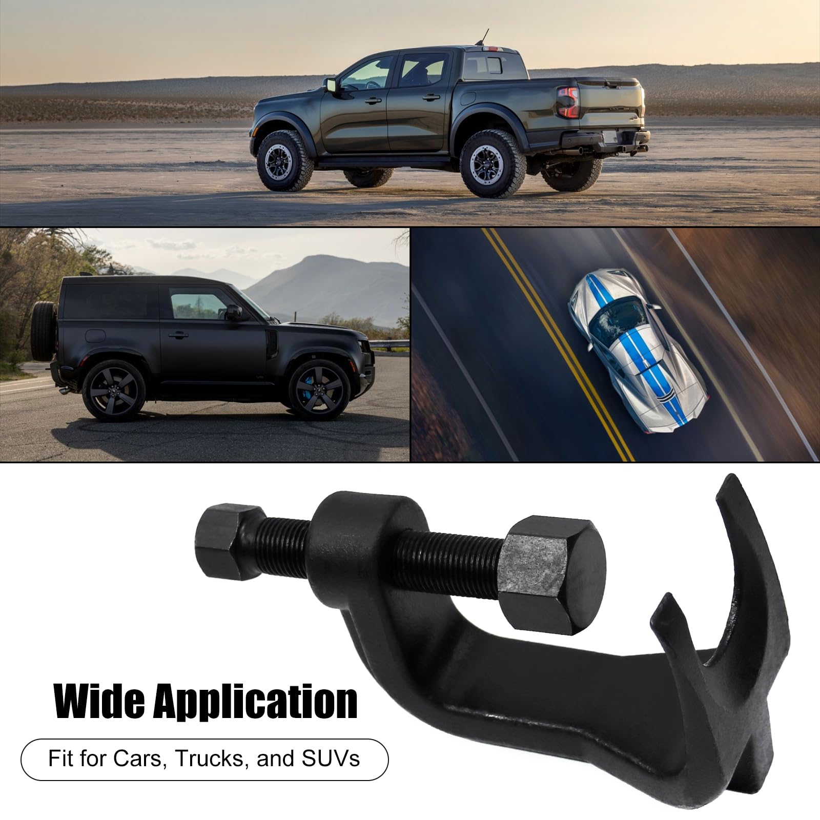 Sporacingrts ball joint separator safety design minimizes boot damage during removal.