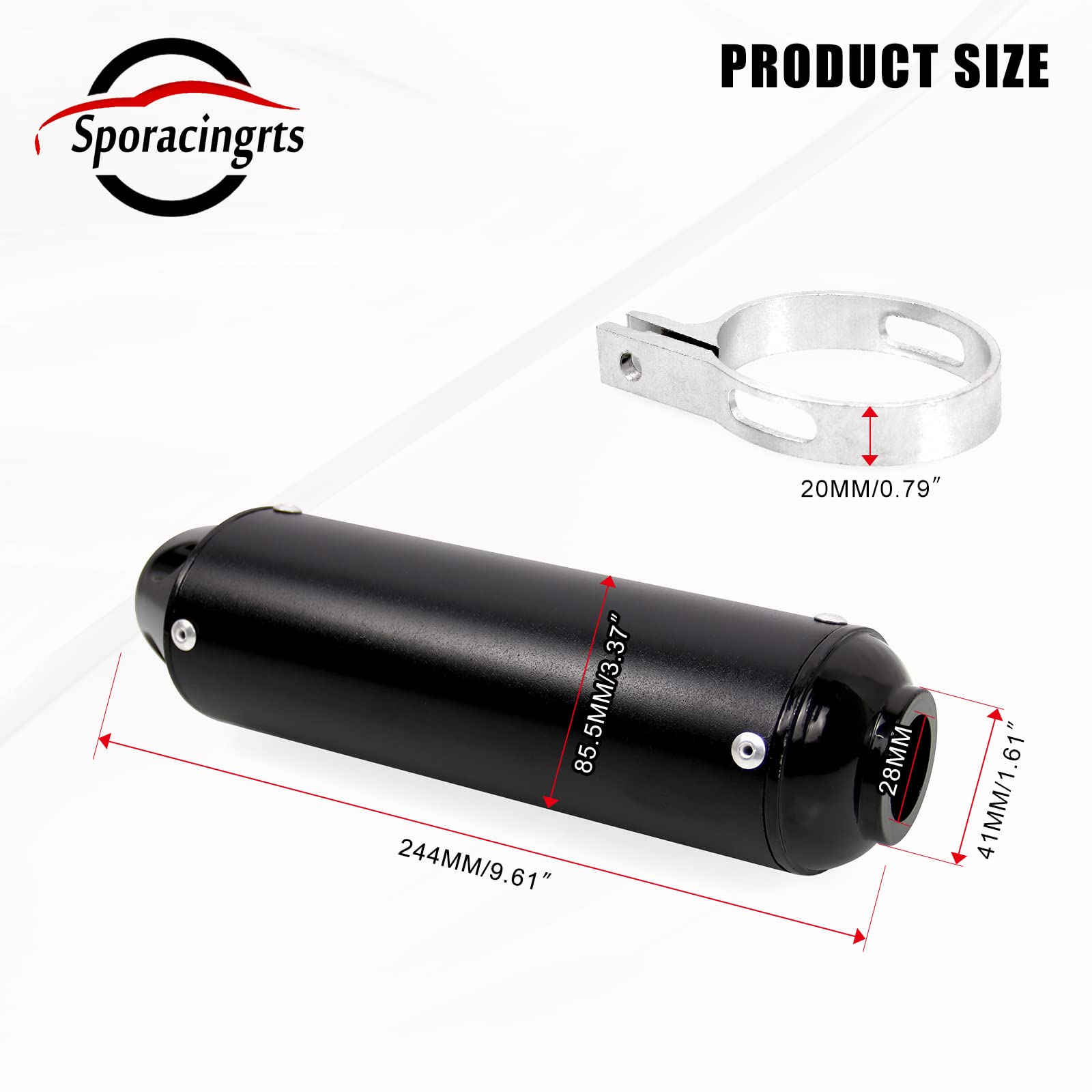 Sporacingrts exhaust head pipe enables direct replacement on compatible dirt bikes.