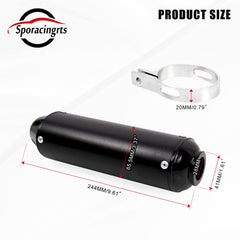 Sporacingrts exhaust head pipe enables direct replacement on compatible dirt bikes.