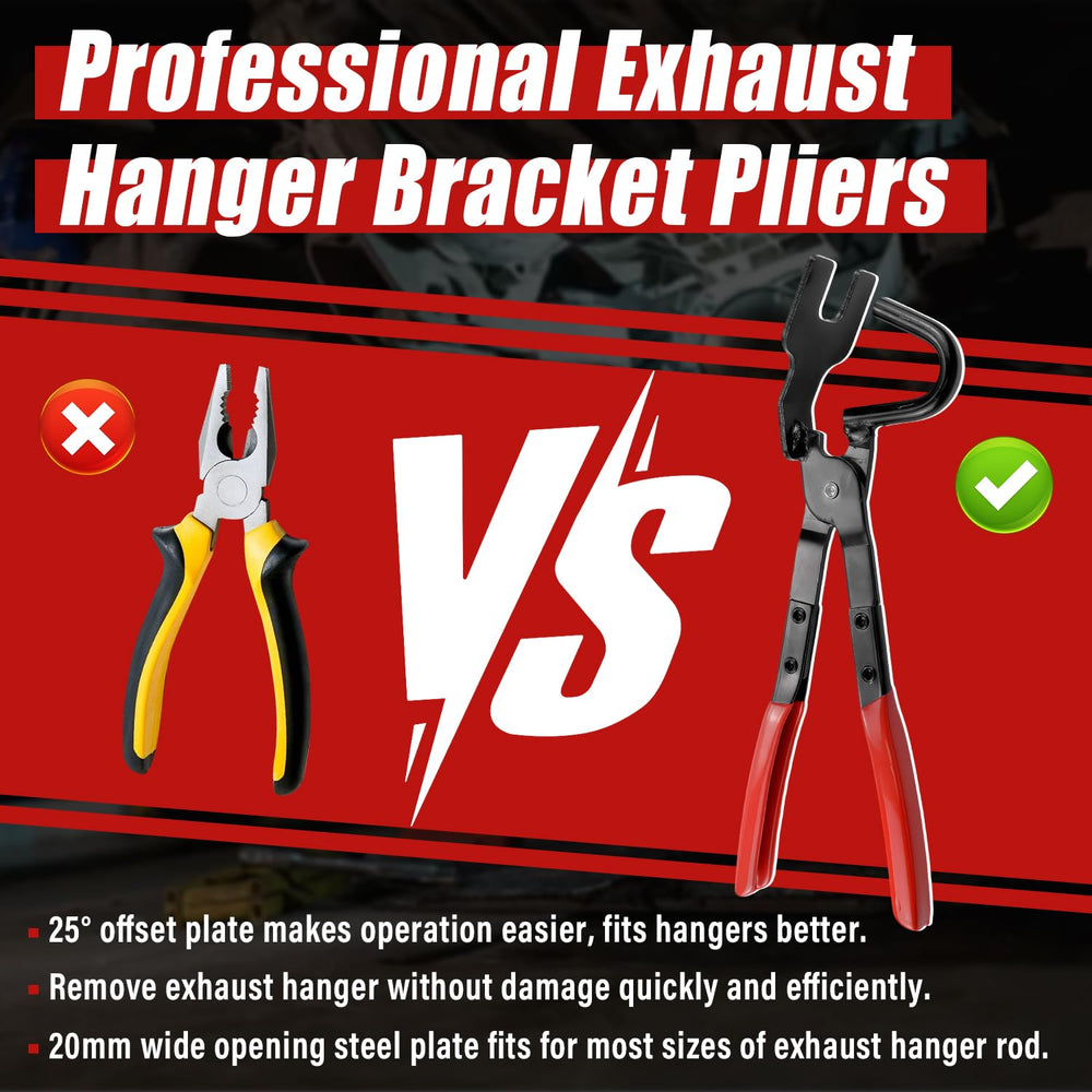 Sporthfish exhaust hanger pliers in use demonstrating easy squeeze removal.