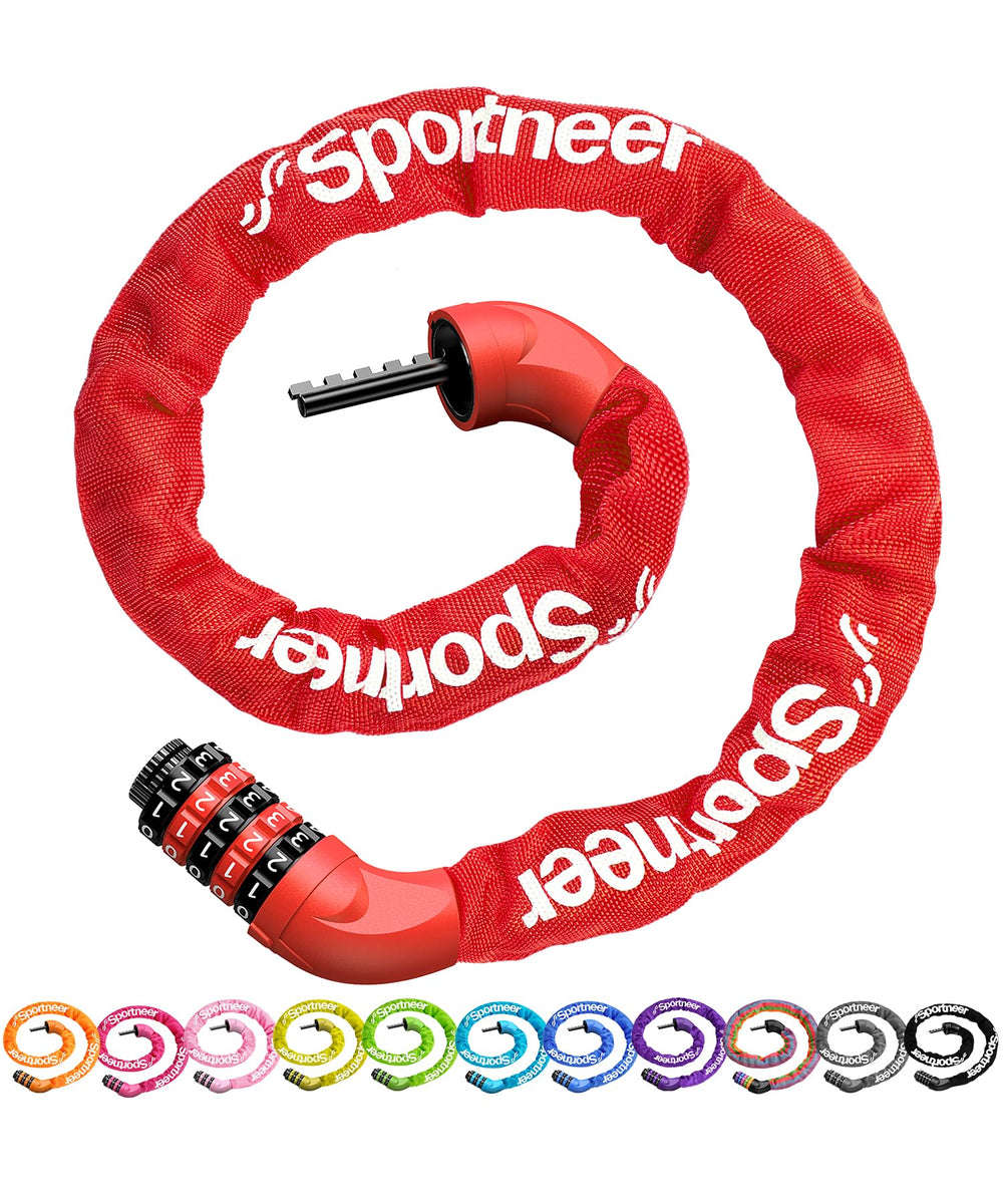 Sportneer bike lock with 5-digit dial securing a bicycle