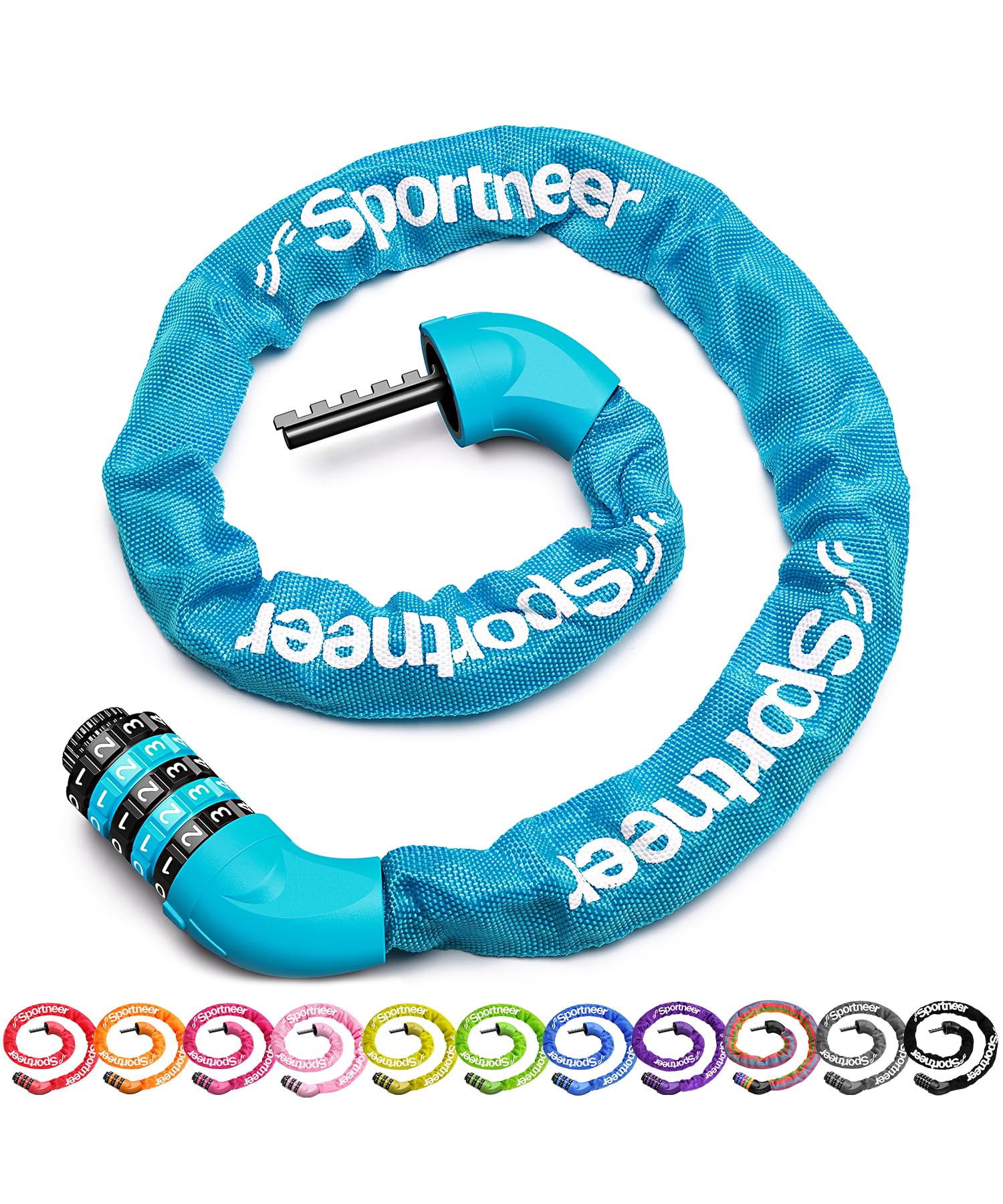 Sportneer bike lock with a 5-digit dial delivers keyless security on the go.